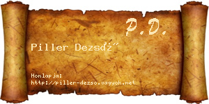 Piller Dezső névjegykártya